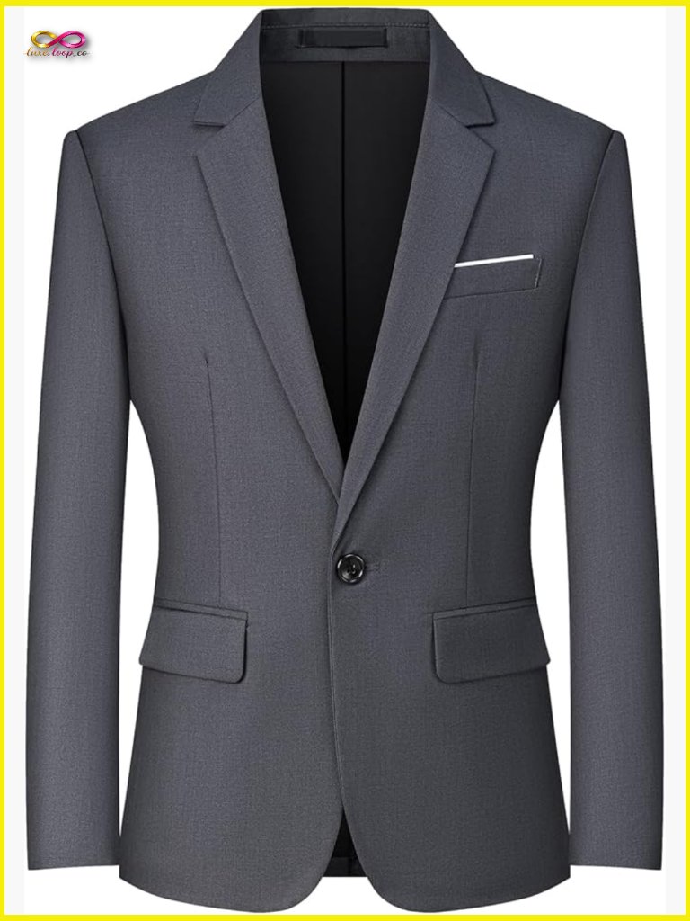 Slim Fit Blazer Lightweight Polyester Business Casual Travel Sport Coat